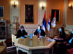 6 November 2020 National Assembly Speaker Ivica Dacic and Argentine Ambassador to Serbia Estanislao Zawels